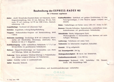 Express Radex 102 Prospekt 1957