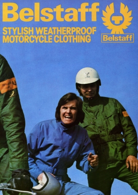 Belstaff motorcycle-cloth brochure ca. 1974