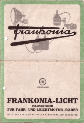 Frankonia lighting system for bicycles and motorcycles 1920s