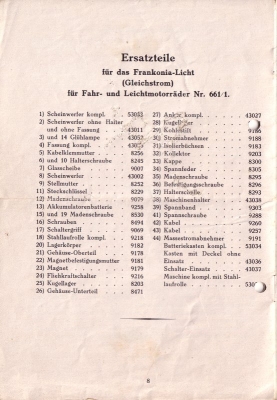 Frankonia Licht Beschreibung 1920er Jahre