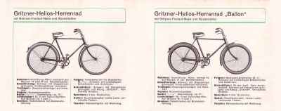 Gritzner Fahrrad und Motor-Fahrrad Prospekt ca. 1933