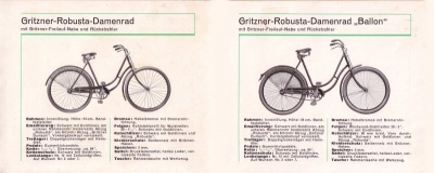 Gritzner Fahrrad und Motor-Fahrrad Prospekt ca. 1933