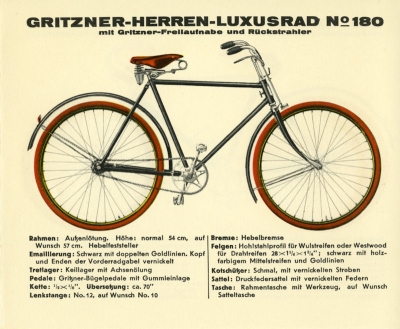 Gritzner bicycle brochure ca. 1935