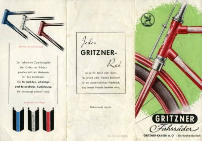 Gritzner Fahrrad und Motor-Fahrrad Prospekt 1950