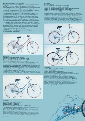 Victoria Fahrrad Programm 1974/75