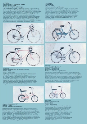 Victoria Fahrrad Programm 1974/75