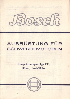Bosch Ausrüstung für Schwerölmotoren 10.1936