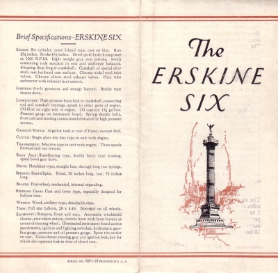 Erskine Six brochure 1920s