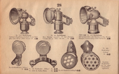 Goldberg bicycle parts program 1934/35