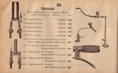 Goldberg bicycle parts program 1934/35