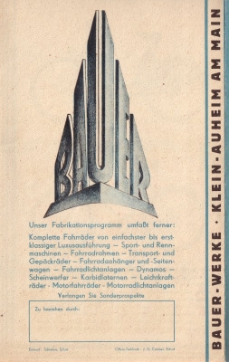 Bauer Dural Leichtmetallrad brochure 1930s