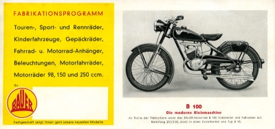 Bauer B 98 Prospekt 1950er Jahre