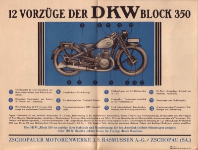 DKW Block 350 Prospekt 1932