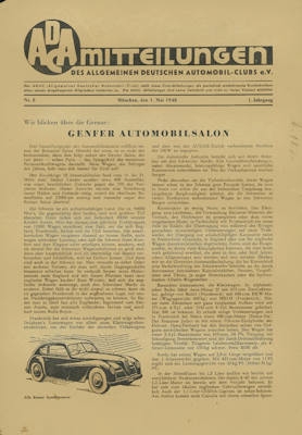 ADAC Mitteilungen Nr. 8 1.5.1948