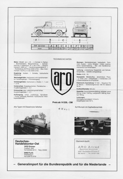 ARO Allrad Prospekt 1980er Jahre