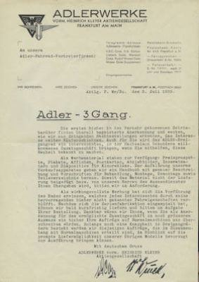 Adler letter 7.1935