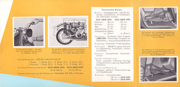 Adler Junior Luxus Prospekt ca. 1957