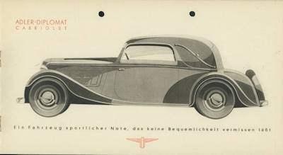 Adler Diplomat 3 Liter brochure 1934