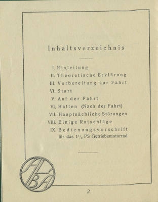 Alba Leichtmotorrad owner`s manual 6.1923