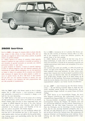 Alfa-Romeo 2600 Berlina brochure 1965