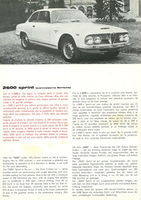 Alfa-Romeo 2600 Sprint Prospekt 1965