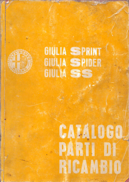 Alfa-Romeo Giulia Ersatzteilliste 1960er Jahre