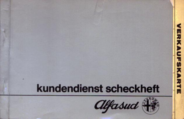 Alfa-Romeo Alfasud Kundendienst Scheckheft 1.1975
