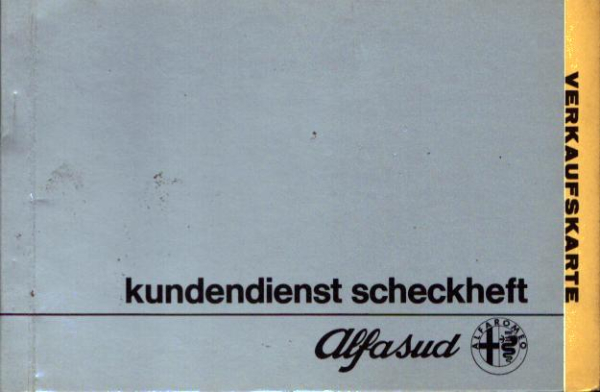 Alfa-Romeo Alfasud Kundendienst Scheckheft 9.1975