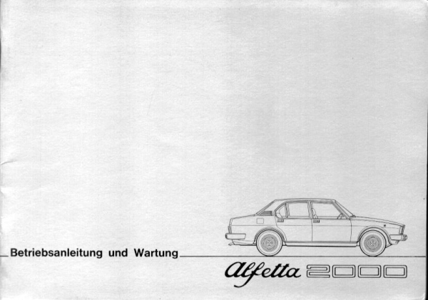 Alfa-Romeo Alfetta 2000 Bedienungsanleitung 4.1978