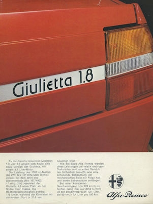 Alfa-Romeo Giulietta 1.8 brochure 5.1979