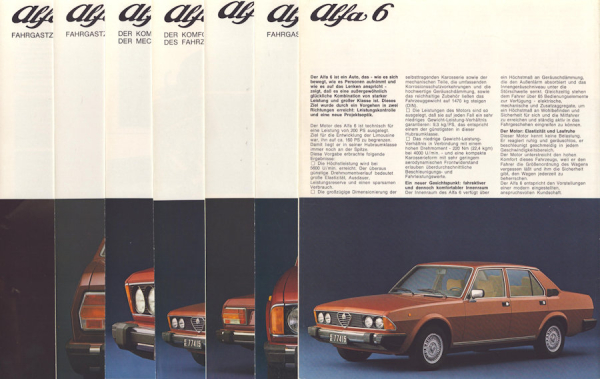 Alfa-Romeo 6 Prospekt-Mappe 1980