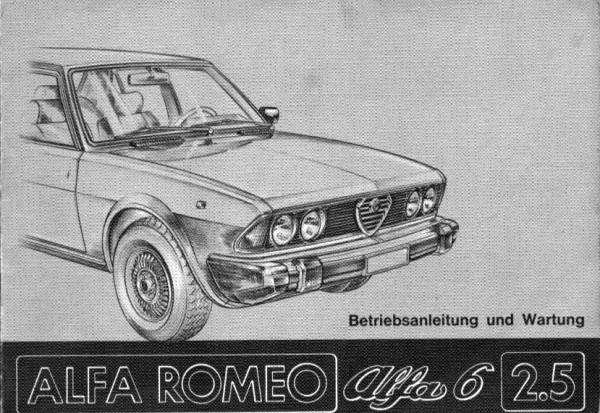 Alfa-Romeo 6 2.5 Bedienungsanleitung 9.1979