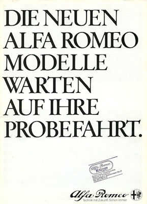 Alfa-Romeo program ca. 1981