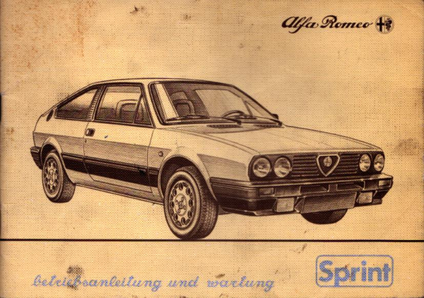 Alfa-Romeo Sprint Bedienungsanleitung 2.1983