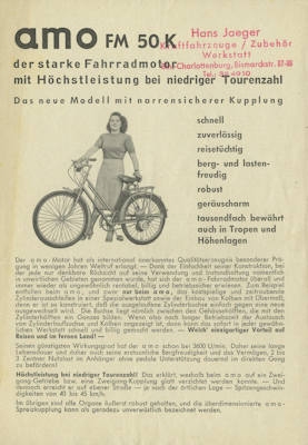 Amo FM 50 K Prospekt 1950er Jahre