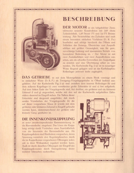 Amo Kraftrad B II 3 PS Prospekt 1924