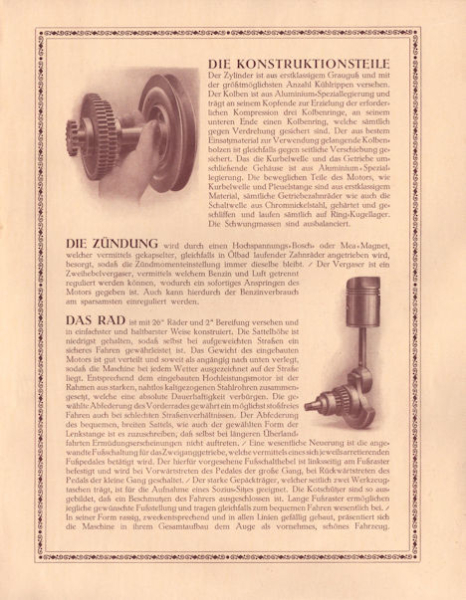 Amo Kraftrad B II 3 PS Prospekt 1924