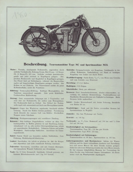 Arco Motorrad Prospekt 1920er Jahre