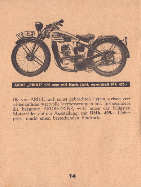 Ardie Programm IAMA 1933