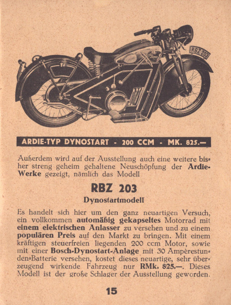 Ardie Programm IAMA 1933