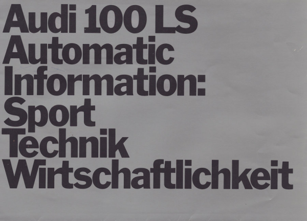 Audi 100 LS Automatic Prospekt 4.1970