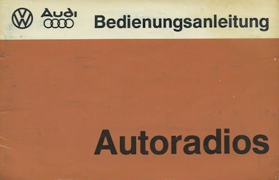 Audi Autoradio Bedienungsanleitung 8.1977