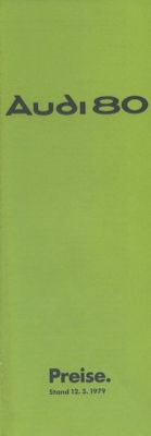 Audi 80 B 2 Preisliste 3.1979