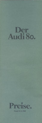 Audi 80 B 2 Preisliste 8.1980