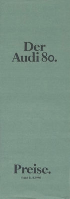 Audi 80 B 2 Preisliste 11.1980
