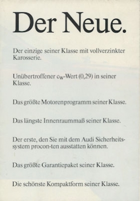 Audi 80 B 3 Prospekt ca. 1987