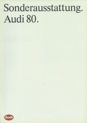 Audi 80 B 3 Sonderausstattung Prospekt 7.1987