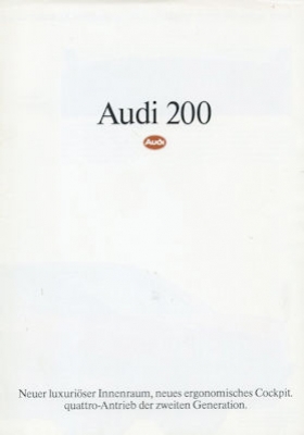 Audi 200 C 3 Prospekt 1.1988