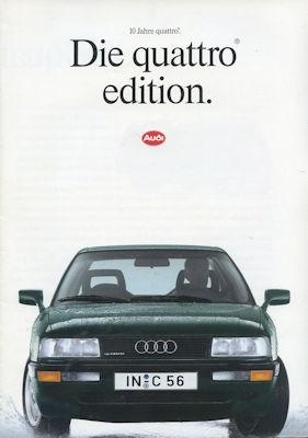 Audi Quattro Edition brochure ca. 1990