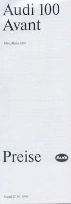 Audi 100 C 4 Avant Preisliste 11.1990